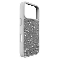 High smartphone case, Flat Back crystals, iPhone® 17 Pro, Silver tone by SWAROVSKI