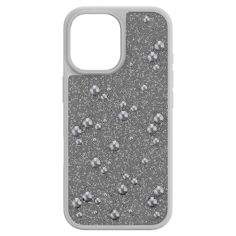 High smartphone case, Flat Back crystals, iPhone® 17, Silver Tone by SWAROVSKI