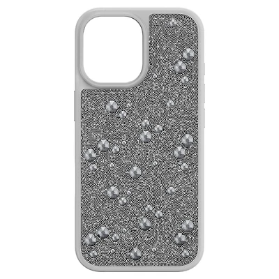 High smartphone case, Flat Back crystals, iPhone® 17, Silver Tone