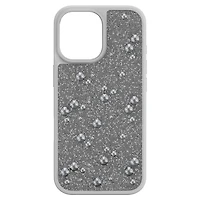 High smartphone case, Flat Back crystals, iPhone® 17, Silver Tone by SWAROVSKI