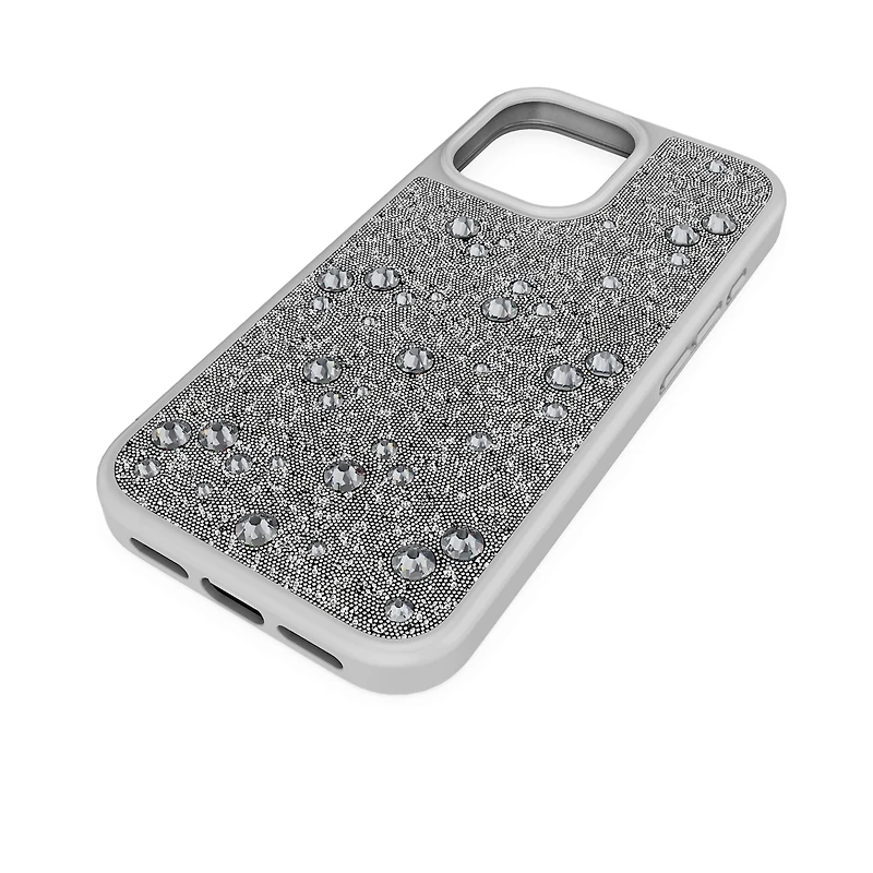 High smartphone case, Flat Back crystals, iPhone® 17, Silver Tone by SWAROVSKI