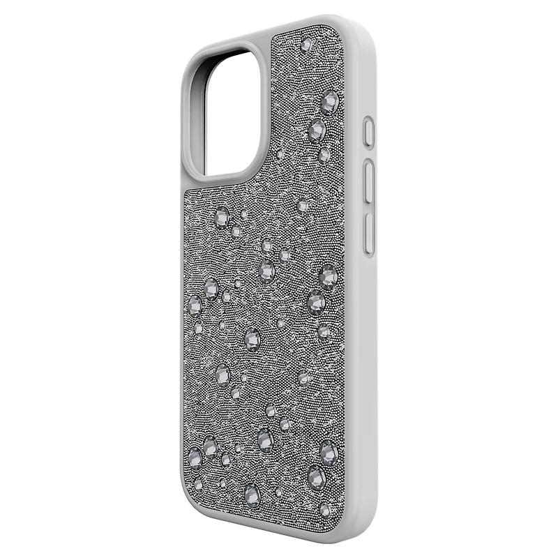 High smartphone case, Flat Back crystals, iPhone® 17, Silver Tone by SWAROVSKI