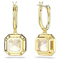Millenia drop earrings, Square cut, Caramel, 18K gold finish