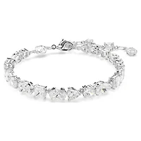 Mesmera bracelet, Mixed cuts, White, Rhodium plated by SWAROVSKI