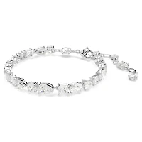 Mesmera bracelet, Mixed cuts, White, Rhodium plated by SWAROVSKI