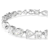 Mesmera bracelet, Mixed cuts, White, Rhodium plated by SWAROVSKI