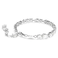 Mesmera bracelet, Mixed cuts, White, Rhodium plated by SWAROVSKI