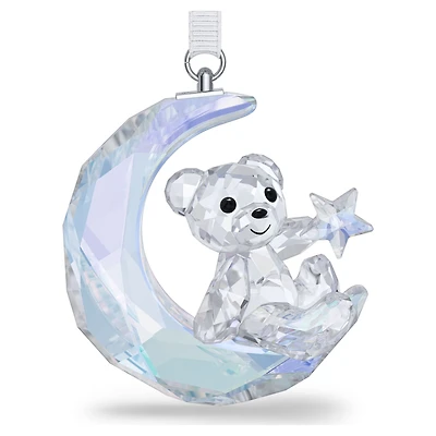 Kris Bear Moon Ornament, White