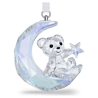 Kris Bear Moon Ornament, White