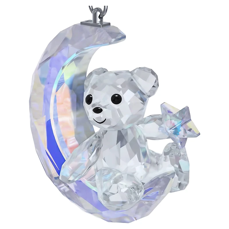 Kris Bear Moon Ornament, White