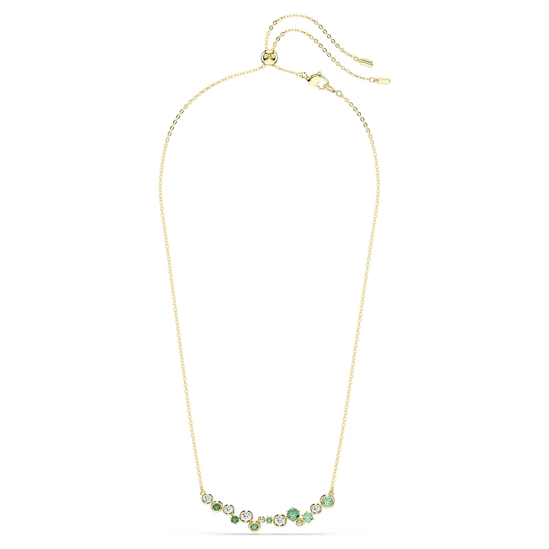 Constella necklace, Mixed cuts, Green, Gold-tone plated by SWAROVSKI