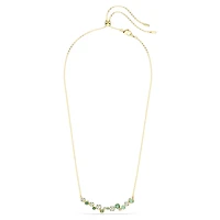 Constella necklace, Mixed cuts, Green, Gold-tone plated by SWAROVSKI