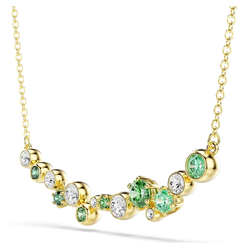 Constella necklace, Mixed cuts, Green, 18K gold finish