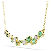 Constella necklace, Mixed cuts, Green, 18K gold finish