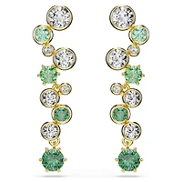 Constella drop earrings, Mixed cuts, Green, Gold-tone plated by SWAROVSKI