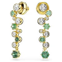 Constella drop earrings, Mixed cuts, Green, 18K gold finish