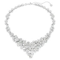 Constella necklace, Mixed cuts, Clasp, White, Rhodium plated by SWAROVSKI