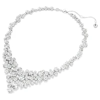 Constella necklace, Mixed cuts, Clasp, White, Rhodium plated by SWAROVSKI