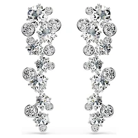 Constella drop earrings, Mixed cuts, White, Rhodium plated by SWAROVSKI