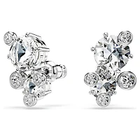 Constella stud earrings, Round cut, White, Rhodium plated by SWAROVSKI