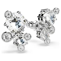 Constella stud earrings, Round cut, White, Rhodium plated by SWAROVSKI