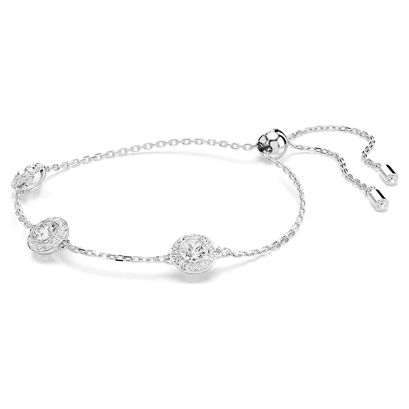 Una Angelic bracelet, Round cut, Double sided motifs, White, Rhodium plated by SWAROVSKI