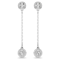Una Angelic drop earrings, Round cut, White