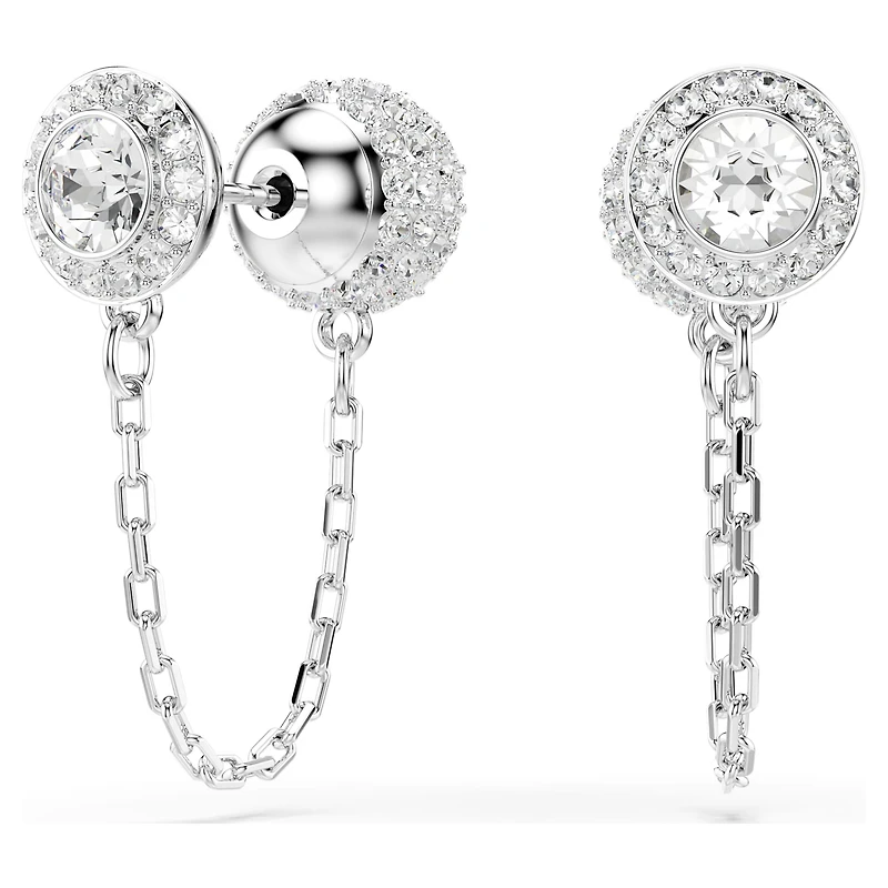 Una Angelic drop earrings, Round cut, White