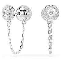 Una Angelic drop earrings, Round cut, White