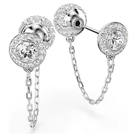 Una Angelic drop earrings, Round cut, White, Rhodium plated by SWAROVSKI