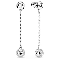 Una Angelic drop earrings, Round cut, White, Rhodium plated by SWAROVSKI
