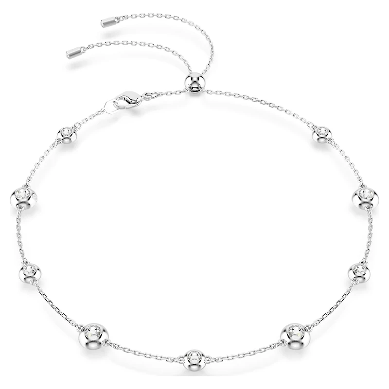 Una Angelic necklace, Round cut, Double sided motifs, White, Rhodium plated by SWAROVSKI