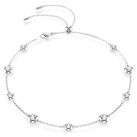 Una Angelic necklace, Round cut, Double sided motifs, White, Rhodium plated by SWAROVSKI