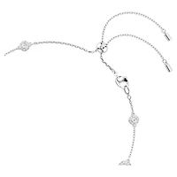 Una Angelic necklace, Round cut, Double sided motifs, White, Rhodium plated by SWAROVSKI
