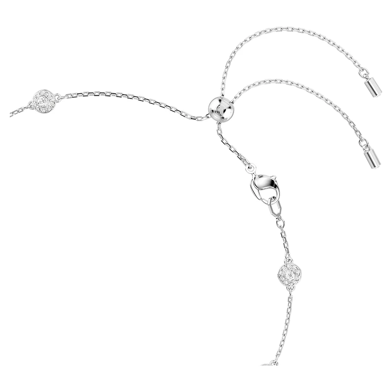 Una Angelic necklace, Round cut, Double sided motifs, White, Rhodium plated by SWAROVSKI