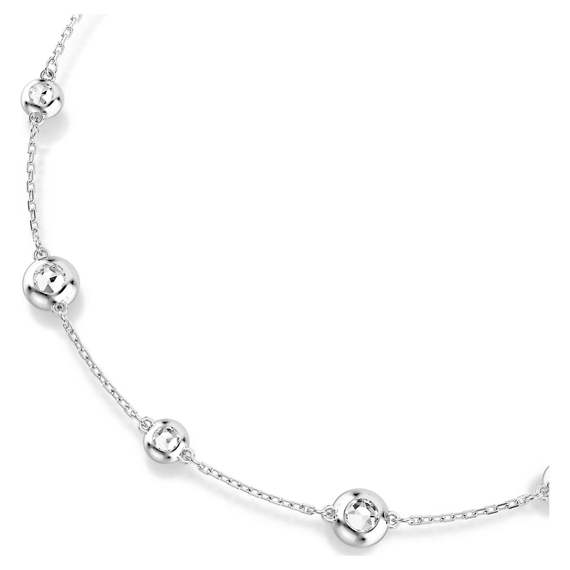 Una Angelic necklace, Round cut, Double sided motifs, White, Rhodium plated by SWAROVSKI