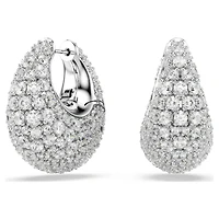 Sublima earrings, Larges, White, Rhodium plated by SWAROVSKI