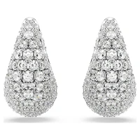 Sublima earrings, Larges, White, Rhodium plated by SWAROVSKI