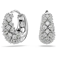 Sublima earrings, White, Rhodium plated by SWAROVSKI