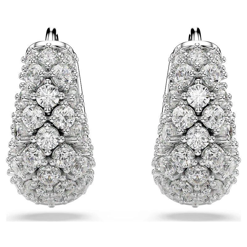 Sublima earrings, White, Rhodium plated by SWAROVSKI