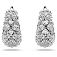 Sublima earrings, White, Rhodium plated by SWAROVSKI
