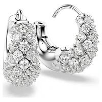 Sublima earrings, White, Rhodium plated by SWAROVSKI