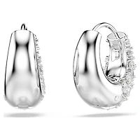 Sublima earrings, White, Rhodium plated by SWAROVSKI