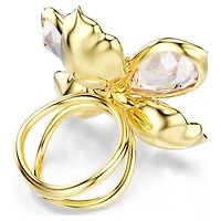 Idyllia motif ring, Mixed cuts, Flower, Multicoloured, 18K gold finish