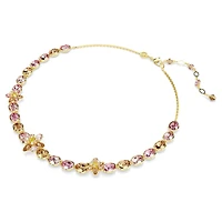 Idyllia necklace, Mixed cuts, Flower, Multicolored, Gold-tone plated by SWAROVSKI