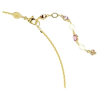 Idyllia necklace, Mixed cuts, Flower, Multicoloured, Gold-tone plated by SWAROVSKI