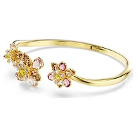 Idyllia bangle, Mixed cuts, Flower, Multicolored, Gold-tone plated by SWAROVSKI