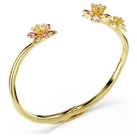 Idyllia bangle, Mixed cuts, Flower, Multicoloured, 18K gold finish