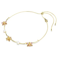 Idyllia necklace, Crystal pearl, Mixed cuts, Flower, Multicoloured, Gold-tone plated by SWAROVSKI