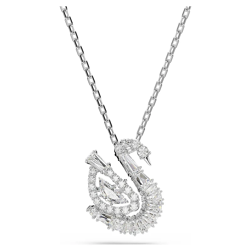 Swan pendant, Mixed cuts, Swan, White by SWAROVSKI